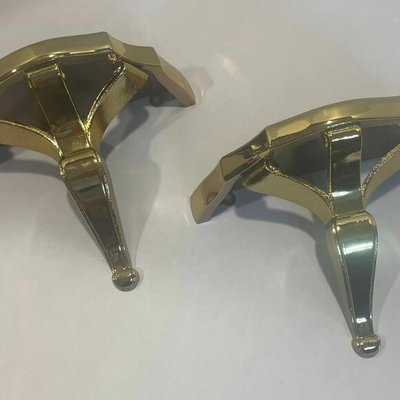 GOLD Wall Shelves Home Interiors and Gifts Burwood Ornate Vintage Rare Set Of 2 - Picture 2 of 7